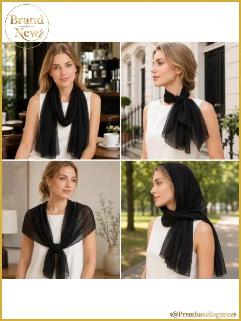 Women's Oversized Chiffon Scarf Lightweight Breathable Solid Fashion Shawl Wrap